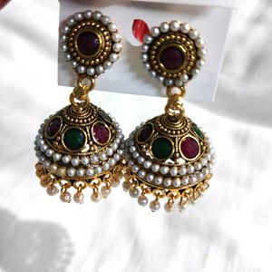 Oxidised Ethnic Earring