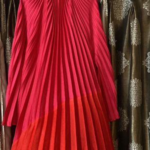 pleated maxi dress