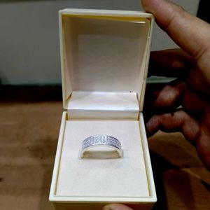 Zirconia Diamond Ring Pure Silver