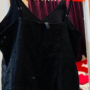 Sequine Party Wear Black Top