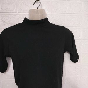 Black High Neck Top