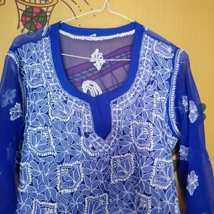 Lucknowi Top With Chikankari Work