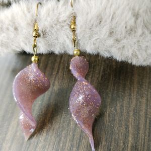 Purple Spiral Earrings