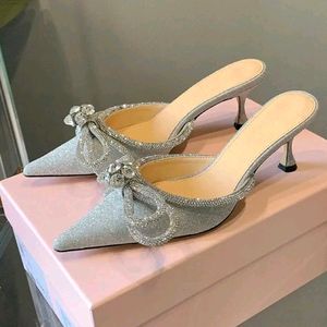 Bow Silver Heels