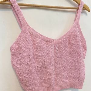 pink knitted top