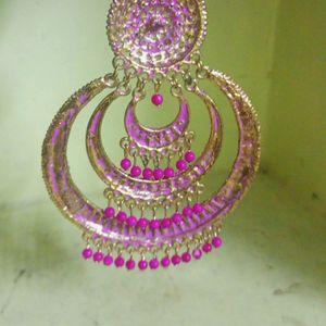 3 Layer Pink Circle Earring