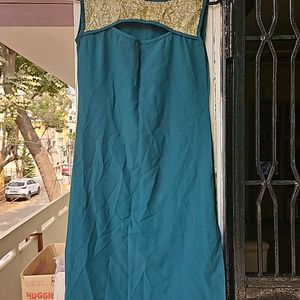 Sequin Wirk With Neck Design Kurtha