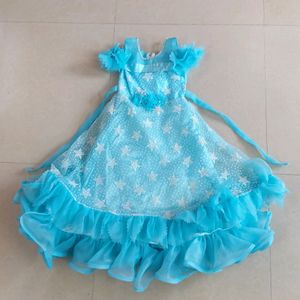 Beautiful Sky Blue Dress For 8-10 Year Old Girl