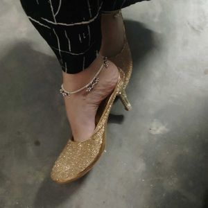 Golden Pencil Heels