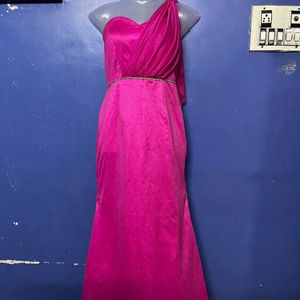 Korean Long Designer Pink Gown