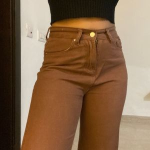 Urbanic Brown Wide Leg Jeans