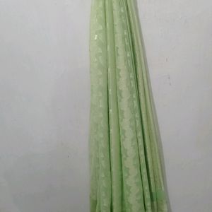 silver thread zari saree