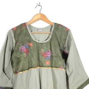 Olive Green Printed Kurta(Women’s)