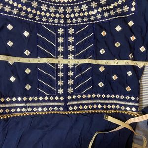 Navy Blue Designer Long Kurta