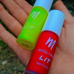 🌺Myglamm LIT Nail Enamel Pack Of 2