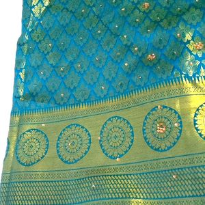 Heavy Banarasi Silk Saree..with 2 Blouses