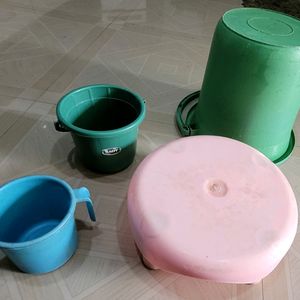 4 Set Bucket 2 🪣 & bathstand & Mug