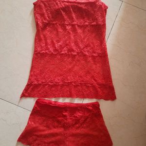 Red Bridal Lingerie Set