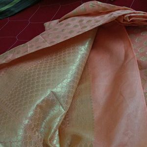 Cotton Silk Saree With Stiched Blouse