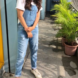 Torn Denim Jumpsuit