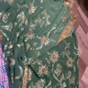 Grand Dark Green Shade Saree