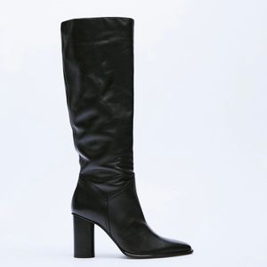 Zara Leather  Knee High Boots