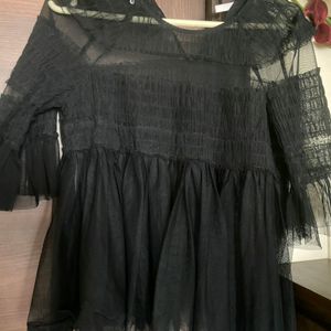 Zara Net Black Top