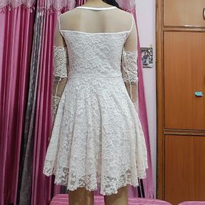 Off White Net Dress