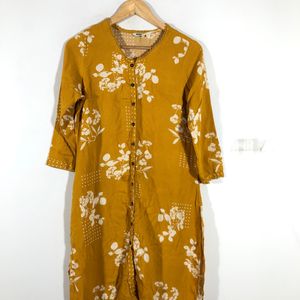 Mustard Yellow Printed Kurta(Women’s)