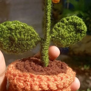 Handmade Crochet Sunflower Pot