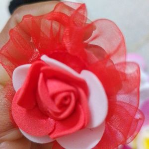 Stylish Women Rose Flower Hair Colourful Bands.