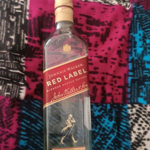 Red Label Empty Glass Bottle