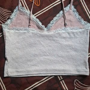 Cute Pink Lace Crop Top