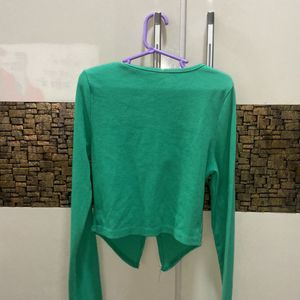 corset cropped top green