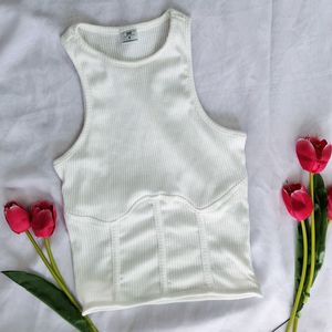 Corset Style White Top