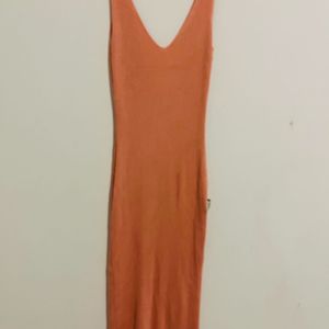 Sexy Resort Wear Peach Bodycon Dress