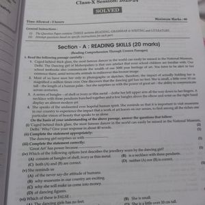 CBSE 20 Combined Sample Question Paper