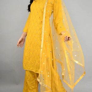 Women Viscose Rayon Kurta Palazzo Set