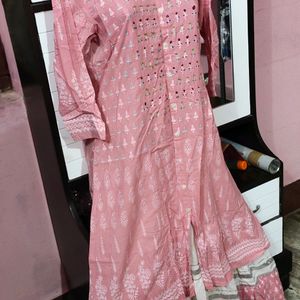 😍Beautiful Embroidered Kurti With Flared Skirt🥰