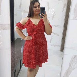 Red Drop Shoulder Dress