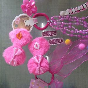 Pink Combo Of Hair Accessories