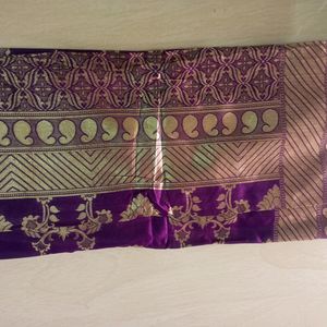 Purple Soft Lichi Pattu Silk Saree