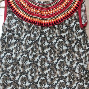 Sleeveless Navaratri Festive Kurti - Not Used It's New Without Tag.