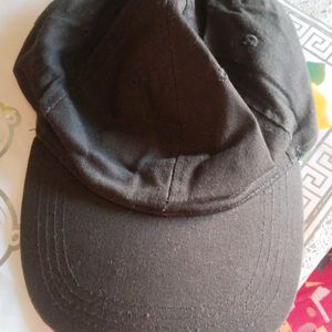 Plain Black Cap For Men