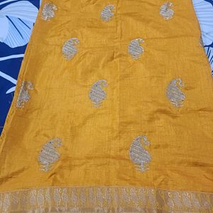 Chanderi Silk Yellow Saree