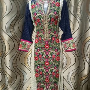 Multicolored Kurti With Duppatta