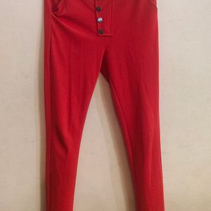 Cherry Red High Waisted Pant