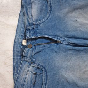 Plain Blue Recap Denim Jeans