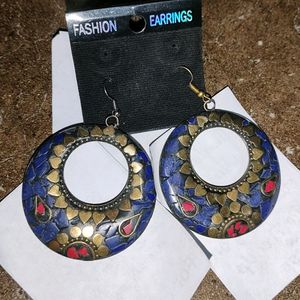 Metal Rajasthani Working Earrings