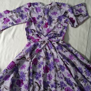 Floral Knee Length Summer Dress For Her